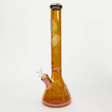 18" 7mm Glass Beaker Bong with Monroe Design and Ice Catcher