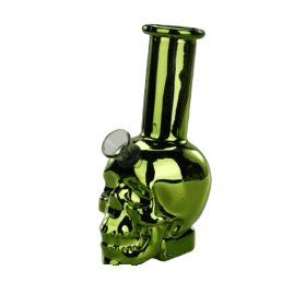 6″ Chrome Reaper Skull Edition Mini Glass Bong – Metallic Finish [JBLMIN-05-16]