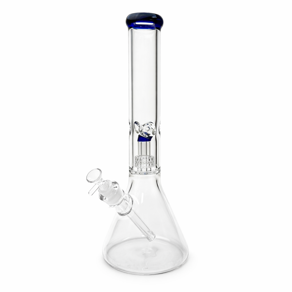 16" Color-Accented Glass Water Bong with Percolator